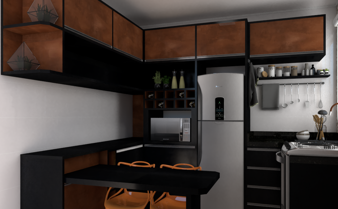Cozinha preta: elegante, aconchegante e funcional